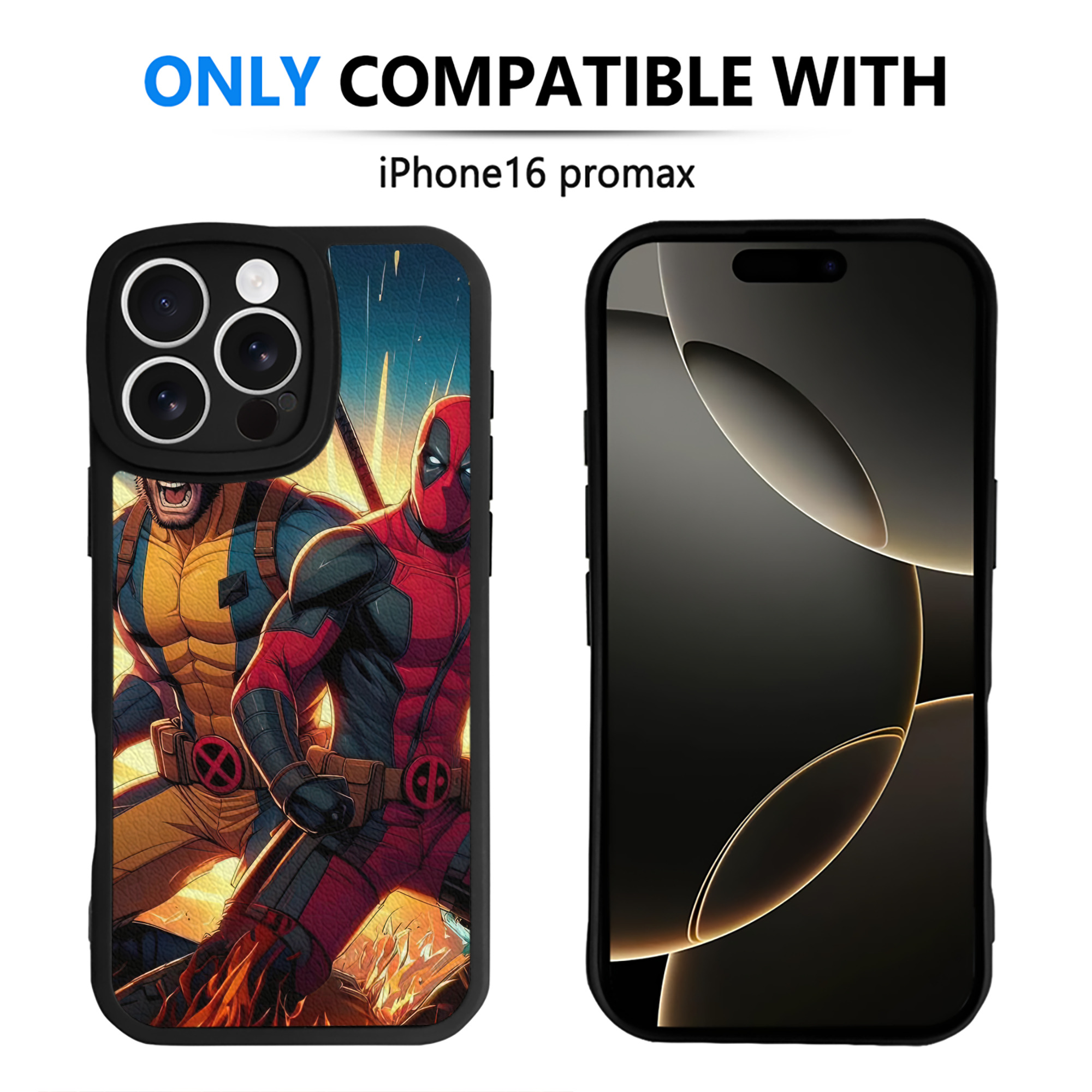 （画像用） Deadpool デッドプール 【iPhone 16シリーズ対応】シリコンスマホケース（レザー調） 材質：シリコン